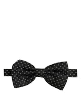 Dolce & Gabbana Men Black Patterned Adjustable Neck Papillon Bow Tie