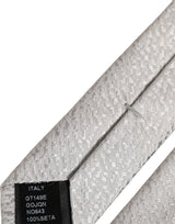 Dolce & Gabbana Men Gray 100% Silk Textured Adjustable Tied Necktie Tie