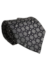 Dolce & Gabbana Men Black DG Logo 100% Silk Adjustable Tied Necktie Tie