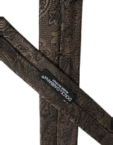 Dolce & Gabbana Men Brown Paisley 100% Silk Adjustable Tied Necktie Tie