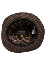 Dolce & Gabbana Brown Checkered Wool Tweed Fedora Capello Hats