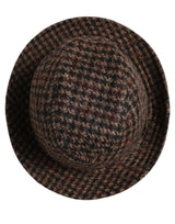 Dolce & Gabbana Brown Checkered Wool Tweed Fedora Capello Hats