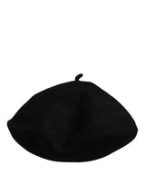 Dolce & Gabbana Black Wool French Style Beret Capello Hat