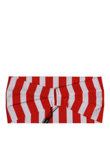 Dolce & Gabbana Red White Stripes Nylon Head Wrap One Size Headband