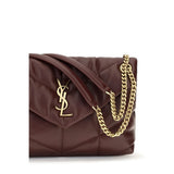 Saint Laurent Bordeaux Lamb Leather Shoulder Bag
