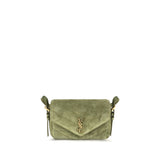 Saint Laurent Bicolor Suede Leather Shoulder Bag