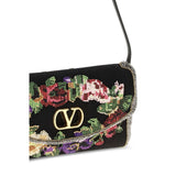 Valentino Garavani Black Satin Shoulder Bag