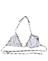 Dolce & Gabbana Black White Checkered Halter Beachwear Bikini Top