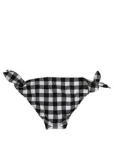 Dolce & Gabbana Black White Checkered Beachwear Bikini Bottom