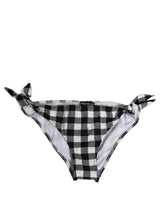 Dolce & Gabbana Black White Checkered Beachwear Bikini Bottom