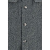 Brunello Cucinelli Gray Wool Oves Aries Dress Shirt
