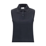 Saint Laurent Black Recycled Cotton Polo Shirt
