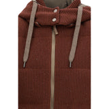Brunello Cucinelli Brown Cotton Sleeveless Jacket