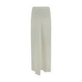 Brunello Cucinelli White Viscose Long Skirt