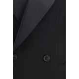 Saint Laurent Black Wool Oves Aries Leather Jacket