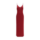 Saint Laurent Bordeaux Viscose Casual Dress