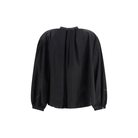 Forte_Forte Black Cotton Pattern Shirt