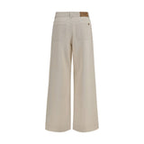 Max Mara White Cotton Casual Pants