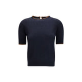 Max Mara Blue Silk T-Shirt