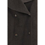 Loulou De Saison Brown Wool Oves Aries Full-Length Jacket