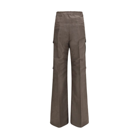 Rick Owens Gray Ramie Cargo Pants