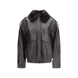 Loulou De Saison Brown Calf Leather Bos Taurus Bomber
