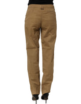 PLEIN SUD Brown Straight Cotton Stretch Chino Pants