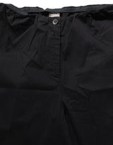 QL2 Black High-Waisted Straight Chino Women Trouser Pants