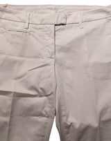 Dondup Beige Low Waist Tapered Women Cropped Trousers Pants