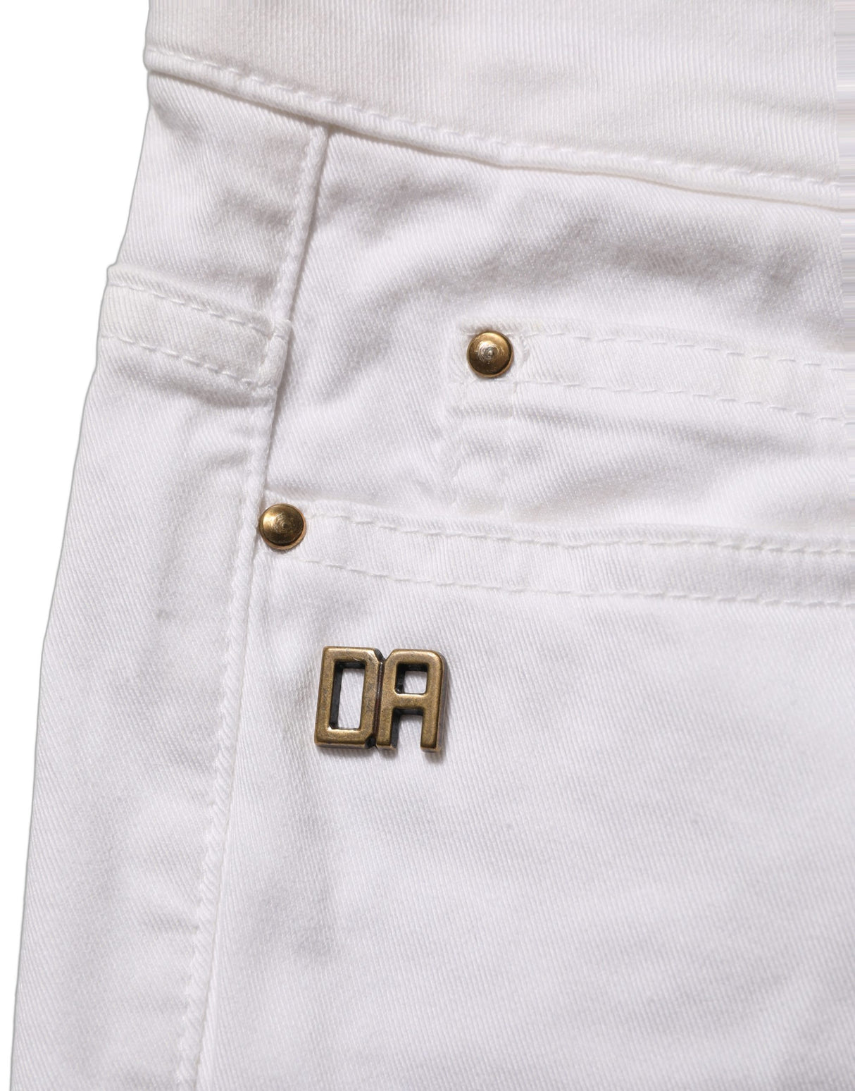Daniele Alessandrini White Cotton Stretch Skinny Denim Jeans