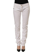 Daniele Alessandrini White Cotton Stretch Skinny Denim Jeans