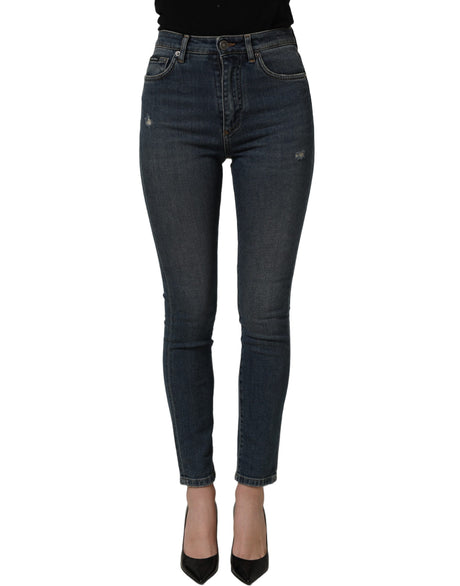 Dolce & Gabbana Blue Cotton Stretch Skinny Denim Trouser Jeans