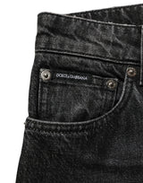 Dolce & Gabbana Black Cotton Stretch Straight Denim Jeans