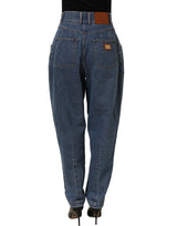 Dolce & Gabbana Dark Blue Cotton Stretch Tapered Denim Jeans