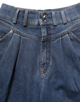 Dolce & Gabbana Dark Blue Cotton Stretch Tapered Denim Jeans
