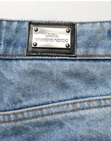 Dolce & Gabbana Blue Cotton Boot Cut Denim Trouser Jeans