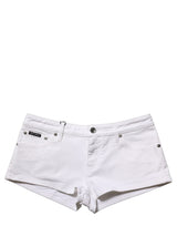 Dolce & Gabbana White Cotton Low Rise Denim Hot Pants Shorts