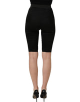Dolce & Gabbana Black Nylon HighWaist Elastic Waistband Shorts