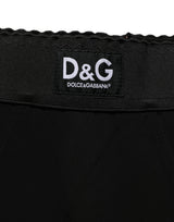 Dolce & Gabbana Black Viscose High Waist Capri Trouser Pants