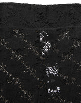Dolce & Gabbana Black High Waist Sheer Floral Lace Shorts