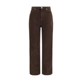 Loulou De Saison Brown Cotton Straight-Leg Jeans