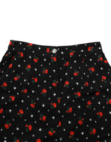 Dolce & Gabbana Black Floral High Rise Women Hot Pants Shorts