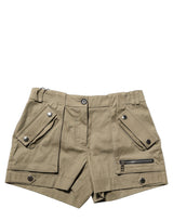Dolce & Gabbana Green Cotton Mid Rise Cargo Hot Pants Shorts