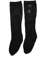 Dolce & Gabbana Black Floral Lace Nylon Stretch Stockings Socks