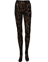 Dolce & Gabbana Black Leopard Nylon Tights Stocking Pantyhose Socks