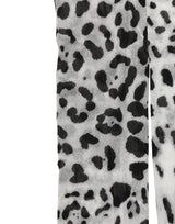 Dolce & Gabbana Gray Leopard Nylon Tights Stocking Pantyhose Socks