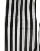 Dolce & Gabbana Black White Stripes Tights Stocking Pantyhose Socks