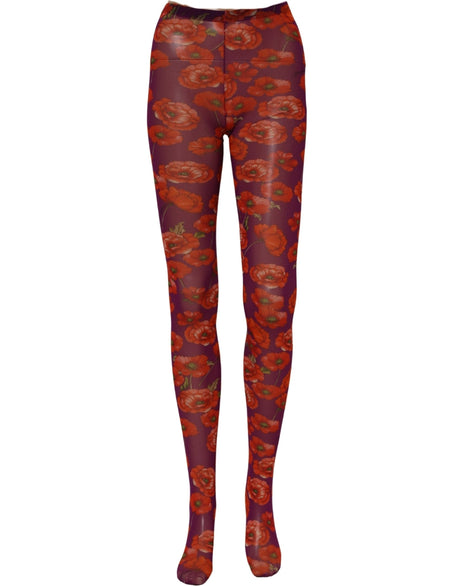 Dolce & Gabbana Purple Nylon Floral Print Tights Stockings Socks