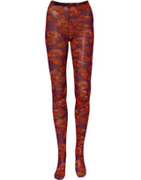 Dolce & Gabbana Purple Nylon Floral Print Tights Stockings Socks