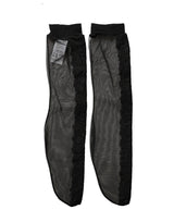Dolce & Gabbana Black Nylon Mesh Sheer Calf Long Accessory Socks